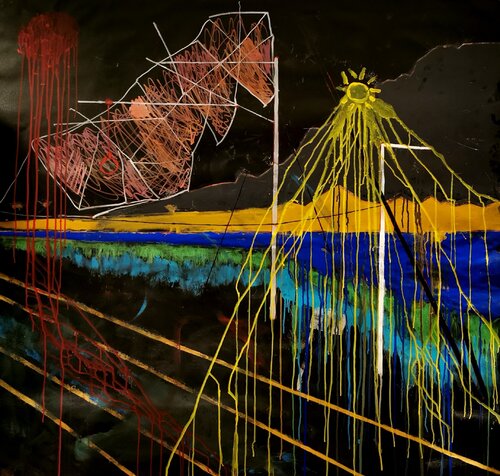 nevertheless, a few steps towards a certain freedom... (what choice do you make?_3 / quadriptych) de Lucien Krasinski, Pintura a la venta en Singulart