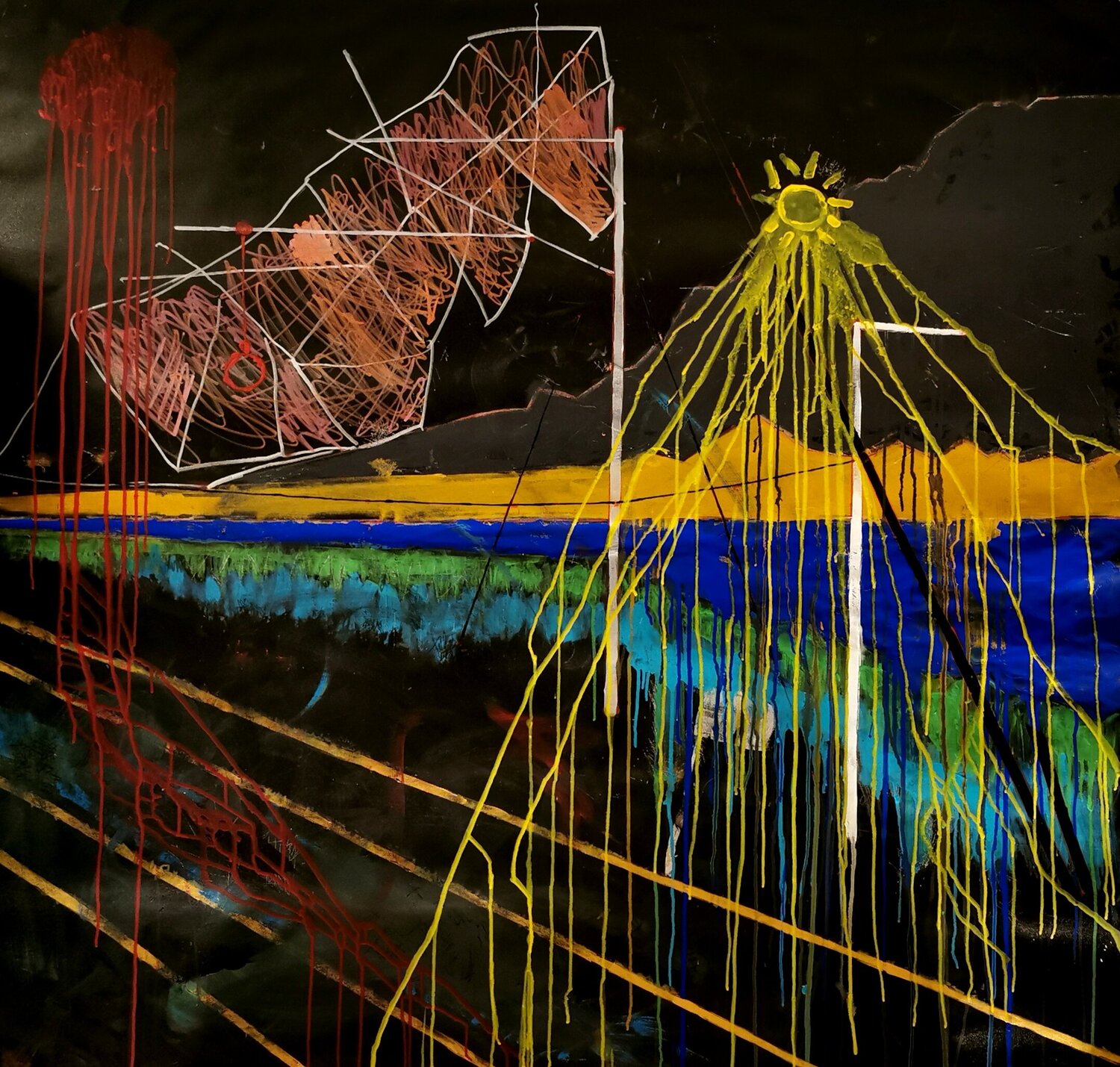 nevertheless, a few steps towards a certain freedom... (what choice do you make?_3 / quadriptych) Lucien Krasinski Originalgemälde zu verkaufen