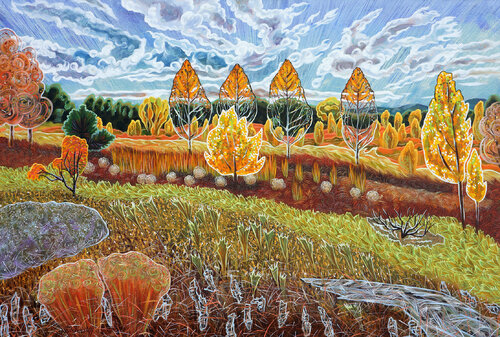 Red Fox Meadow par Gina Blickenstaff, Peinture en vente sur Singulart