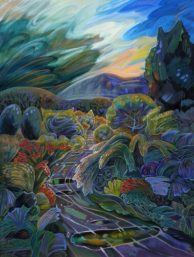 Bike Ride After Rain by Gina Blickenstaff, 油畫 for Sale on Singulart