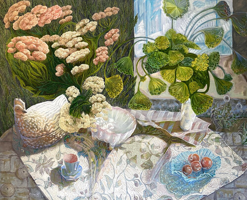 Yarrow and Hen von Gina Blickenstaff, Malerei kaufen auf Singulart
