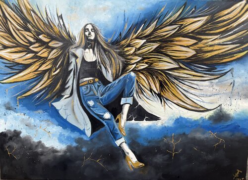 When You get wings… par Beáta Fekete-Vincze, Peinture en vente sur Singulart