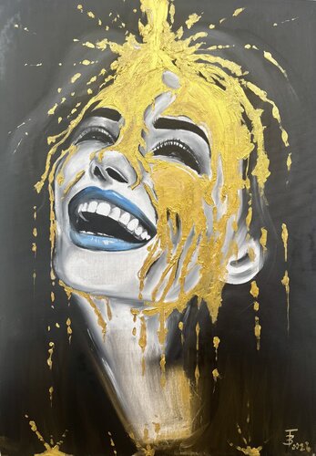 24-Karat Moment van Beáta Fekete-Vincze, Schilderij te koop op Singulart