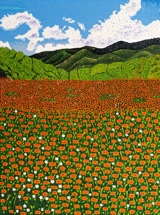 VALLEYS OF FLOWERS 36- ORANGE WILDFLOWERS Richa Dalmia