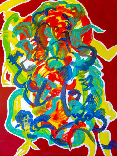 Red Flower Dance de Josephine Window, Pintura a la venta en Singulart