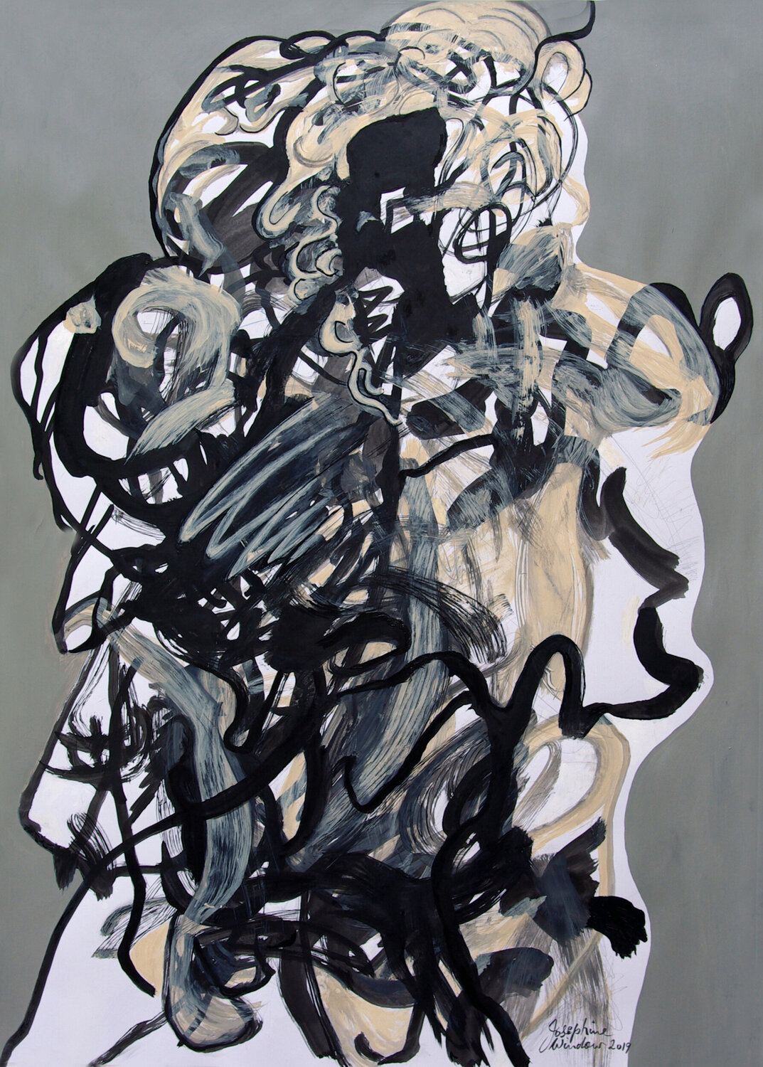 Ink Brush Drawing 6 Josephine Window Dessin à vendre