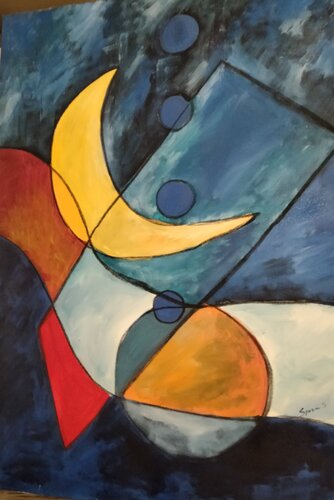 Il blu e la luna van Stefania Spera, Schilderij te koop op Singulart