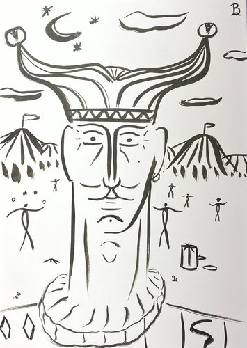 Le bouffon by Quentin Badran, Drawing for Sale on Singulart