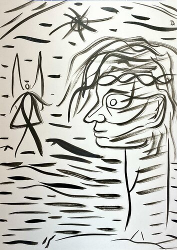 Dans l'eau by Quentin Badran, Drawing for Sale on Singulart