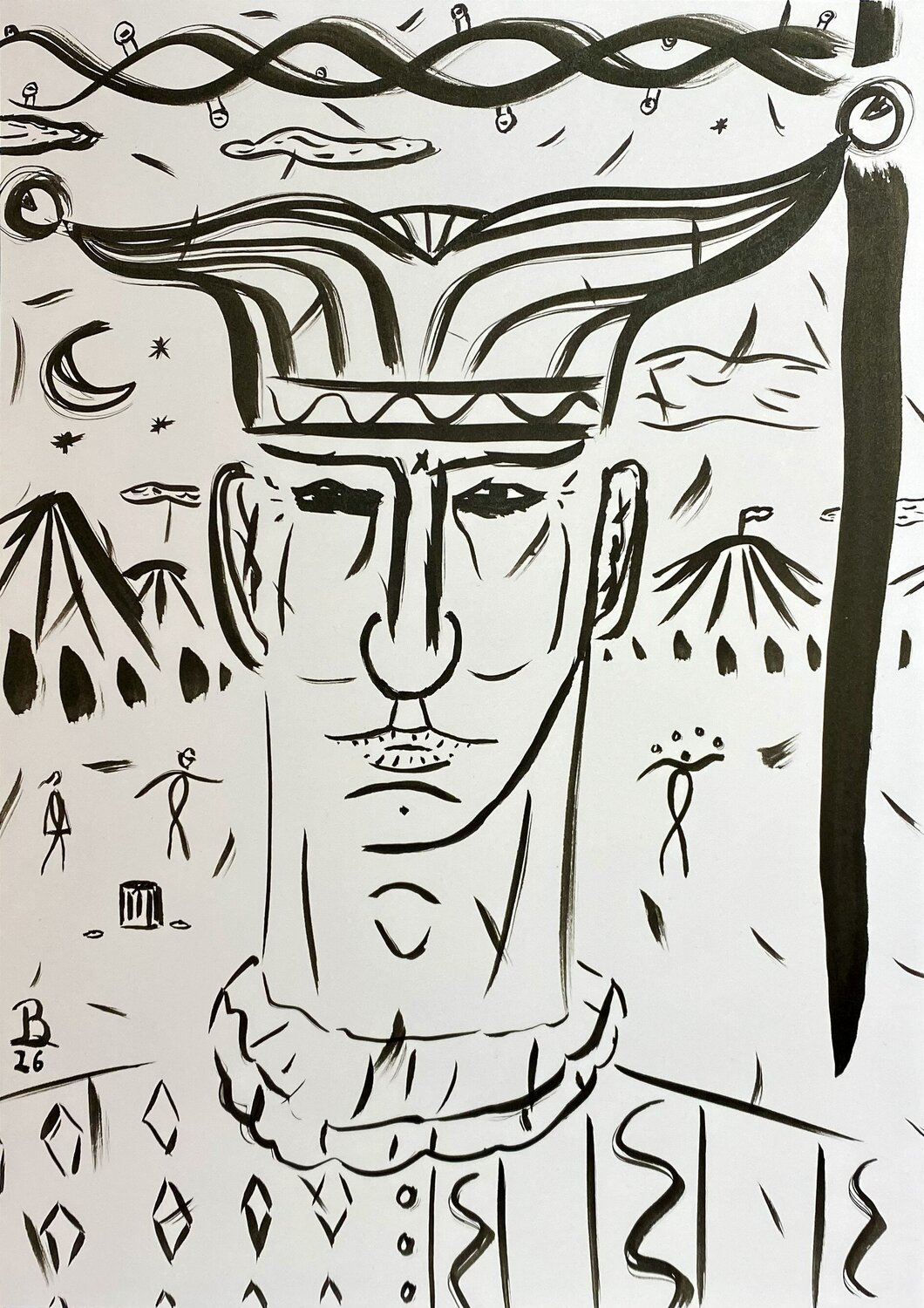 Au cirque Quentin Badran Dessin à vendre