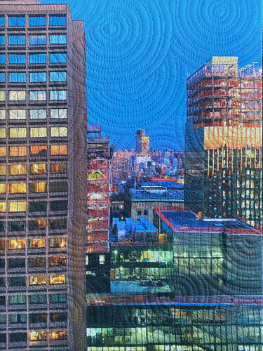 Mercer Street Construction 2- Sunset van Marilyn Henrion, Schilderij te koop op Singulart