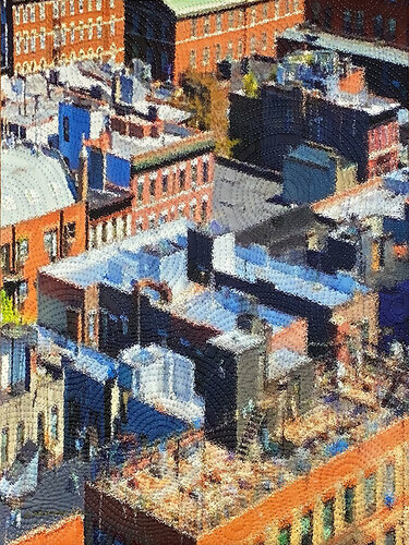 Rooftops- Greenwich Village di Marilyn Henrion, Pittura in vendita su Singulart
