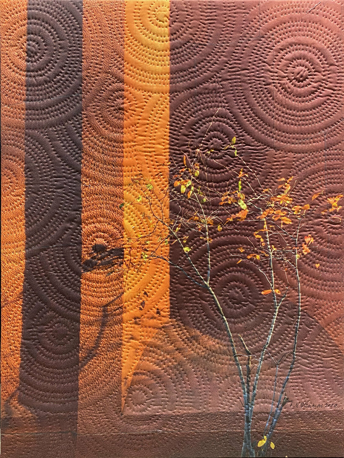 Laguardia Place- Last Leaves Marilyn Henrion Originalgemälde zu verkaufen
