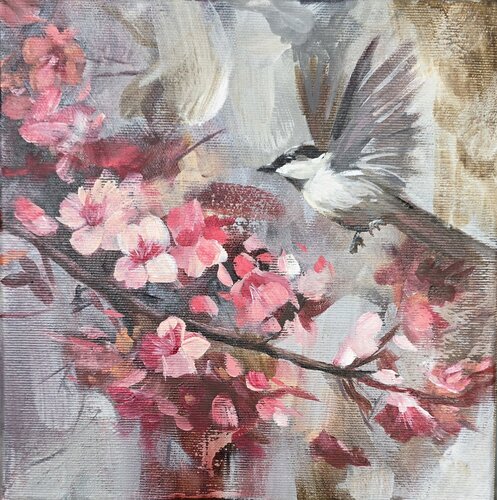 "Cherry Blossom and Wings" de Amanda Rheeders, Pintura a la venta en Singulart
