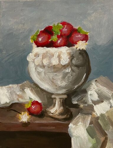 Strawberries & Peace di Nicolae Antonia, Pittura in vendita su Singulart