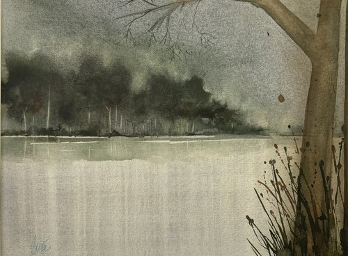 Aus dem „Zyklus Auenlandschaft“ di Siegfried Krön, Pittura in vendita su Singulart