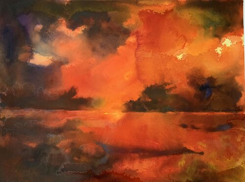 „Abendstimmung“ van Siegfried Krön, Schilderij te koop op Singulart