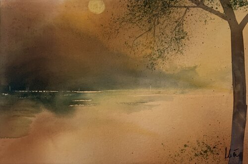 Aus dem Zyklus „Auenlandschaft“ di Siegfried Krön, Pittura in vendita su Singulart