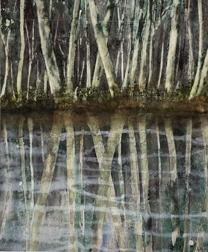 Wasser Spiegelung von Siegfried Krön, Malerei kaufen auf Singulart