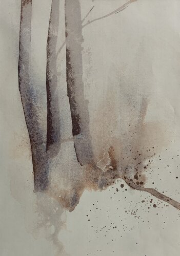 Winterbäume di Siegfried Krön, Pittura in vendita su Singulart