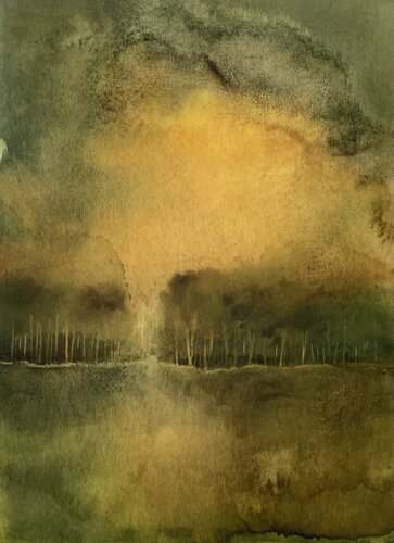 Aus dem Zyklus „Auenlandschaft“ van Siegfried Krön, Schilderij te koop op Singulart