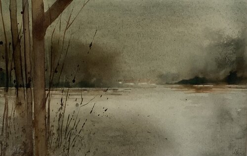 Aus dem Zyklus „Auenlandschaft“ di Siegfried Krön, Pittura in vendita su Singulart