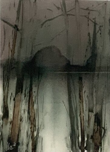 Aus dem Zyklus „Auenlandschaft“ van Siegfried Krön, Schilderij te koop op Singulart