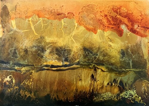 Aus dem Zyklus „Moorlandschaften“ (Moor-Gewitter) van Siegfried Krön, Schilderij te koop op Singulart