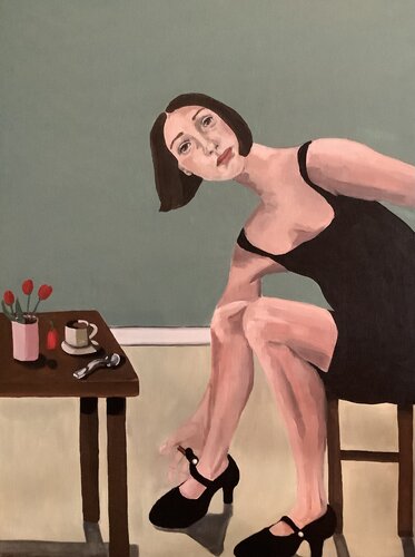 Coffee and Tulips by Sharon Champion, Painting for Sale on Singulart