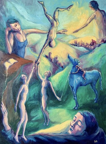 Le chauval blue by Gabriele Pietrantuono, Painting for Sale on Singulart