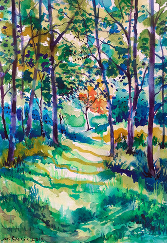 Spring green von Maja Grecic, Werk auf Papier kaufen auf Singulart