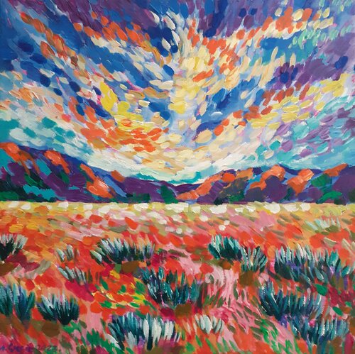 Desert sunset von Maja Grecic, Malerei kaufen auf Singulart