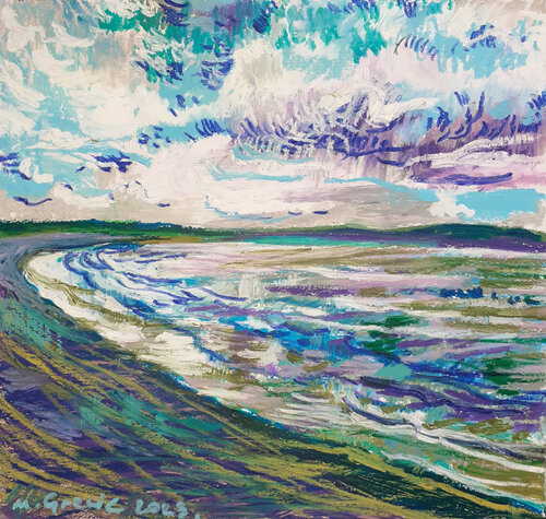 High tide in Machynys von Maja Grecic, Zeichnungen kaufen auf Singulart