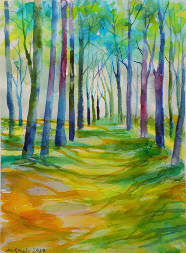 Shady path van Maja Grecic, Werk op papier te koop op Singulart