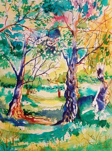 Whispers in olive grove von Maja Grecic, Werk auf Papier kaufen auf Singulart