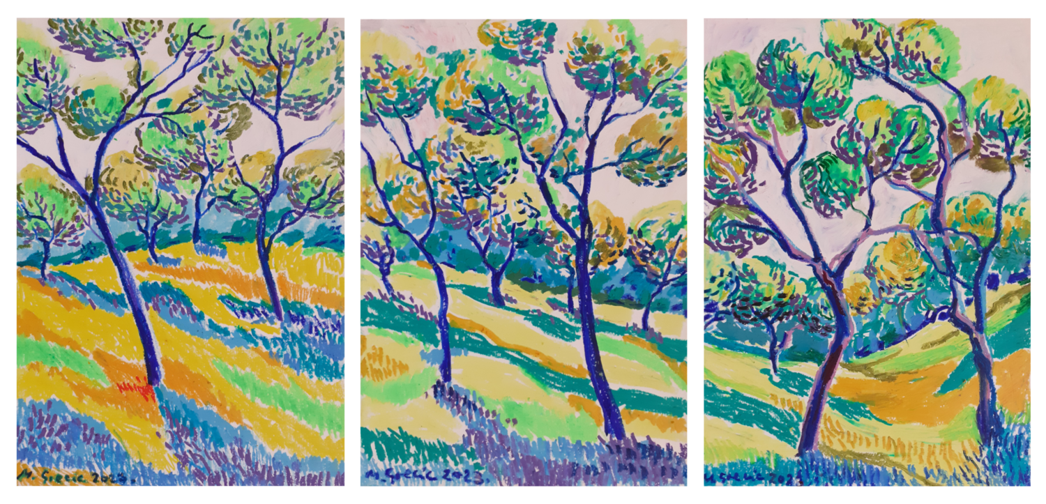 Spring orchard Tryptich Maja Grecic