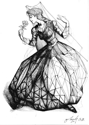Lady with a Rose von Gia Bugadze, Zeichnungen kaufen auf Singulart