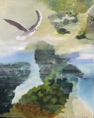 Survol de l oiseau van Daniele Badet, Schilderij te koop op Singulart