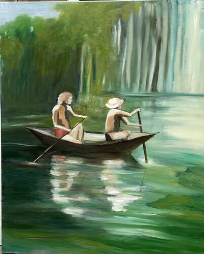 Au milieu de la mangrove van Daniele Badet, Schilderij te koop op Singulart