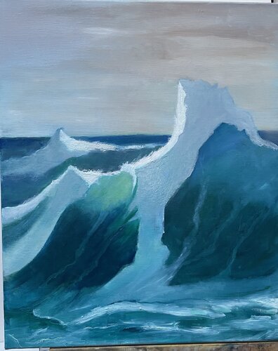 Tempête en mer du Nord van Daniele Badet, Schilderij te koop op Singulart