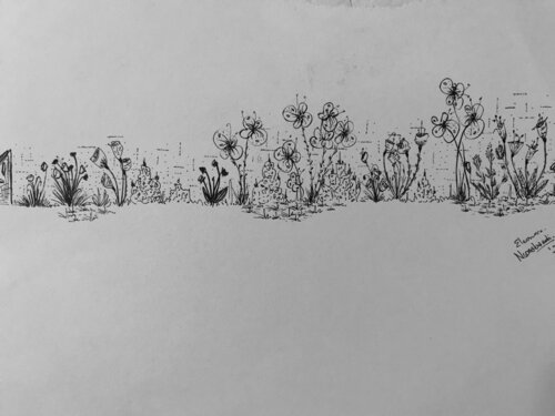 SOUS LA TERRASSE - étude I van Eléonore Nsanabandi, Tekening te koop op Singulart