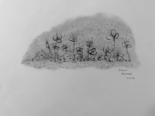SOUS LA TERRASSE - étude XVI by Eléonore Nsanabandi, 회화 for Sale on Singulart
