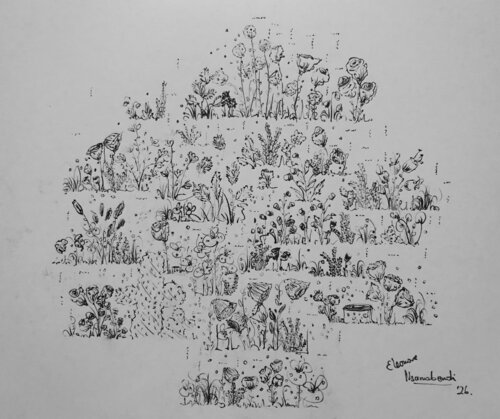 SOUS LA TERRASSE - étude XI by Eléonore Nsanabandi, 회화 for Sale on Singulart