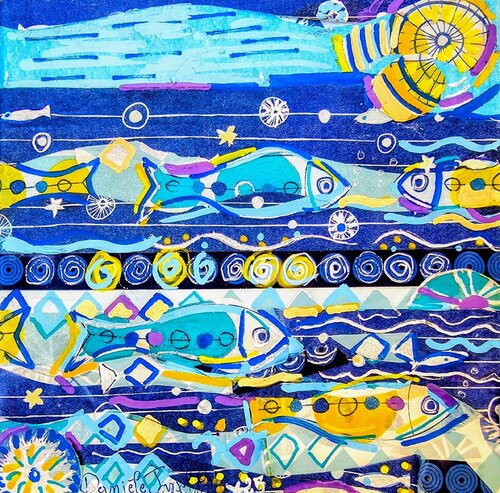 Petits poissons et compagnie de Daniele Jasselin, Pintura a la venta en Singulart