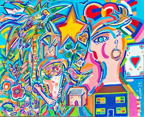 Don't worry be happy de Daniele Jasselin, Pintura a la venta en Singulart