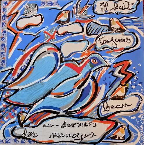 Il fait toujours beau au-dessous des nuages. by Daniele Jasselin, Painting for Sale on Singulart