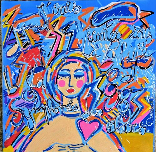 J'irais écouter sous la pluie la symphonie des éclairs by Daniele Jasselin, Painting for Sale on Singulart