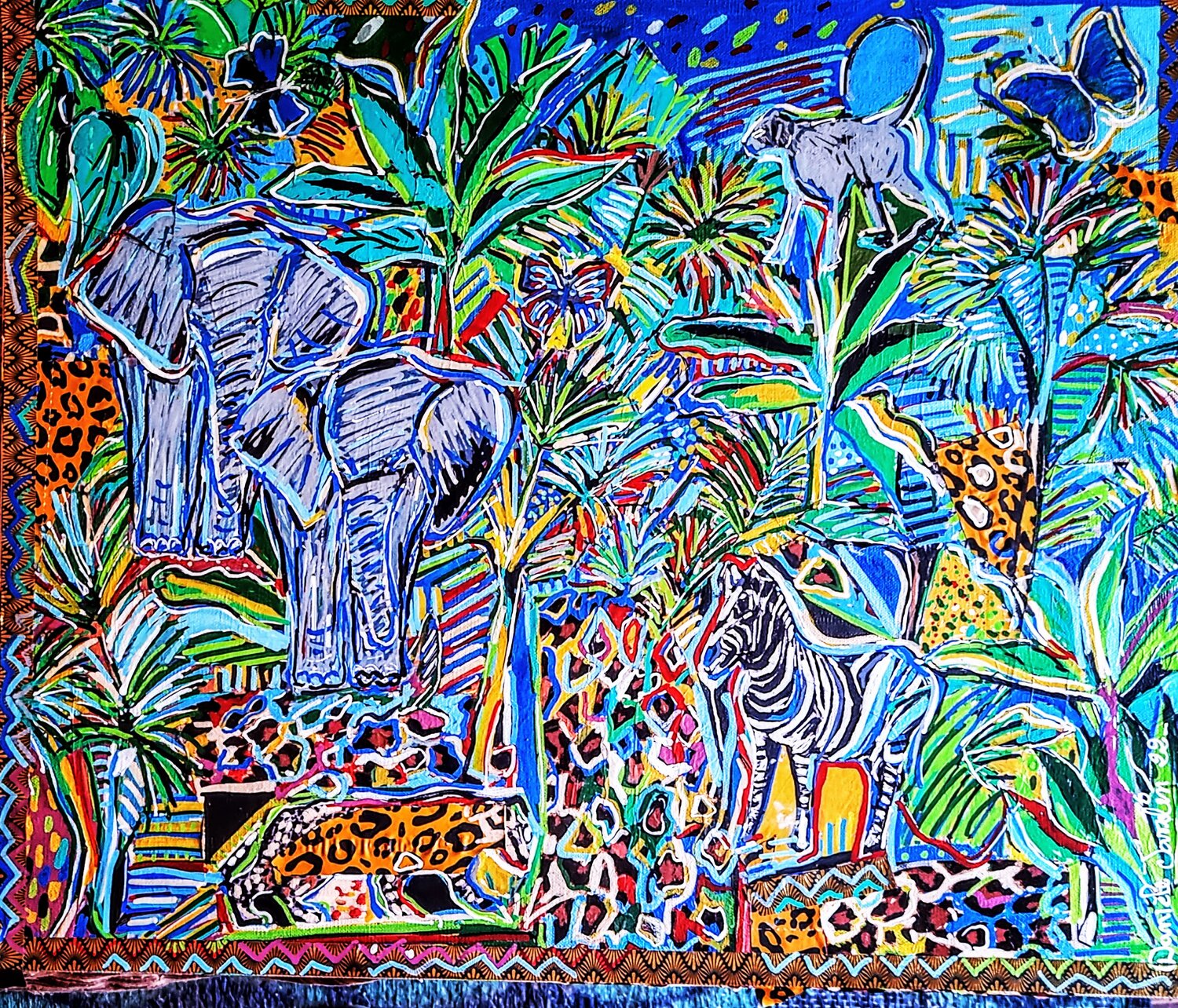Out of Africa Daniele Jasselin Originalgemälde zu verkaufen