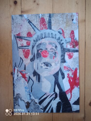 Streetart Berlin, America first? de Georg Lerchenmüller, Digital a la venta en Singulart