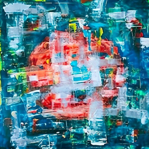 Poker Face II – Contemporary Portrait Exploring Hidden Emotion di Nata Statzner, Pittura in vendita su Singulart